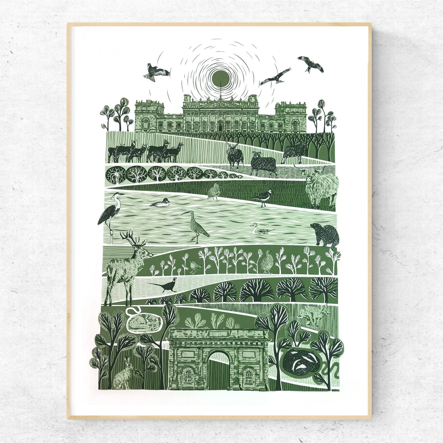 Folded Forest Harewood House Giclee Print - A4