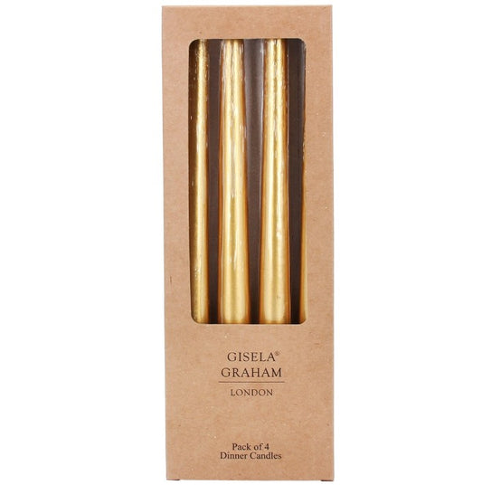 Metallic Gold Dipped Wax Taper Candle, Pack/4