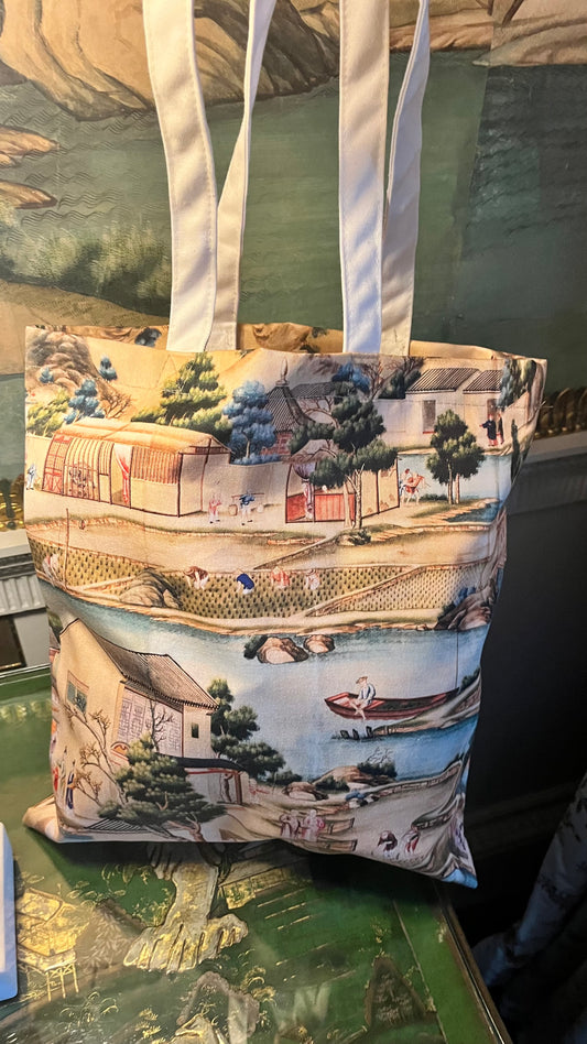 Chinese Wallpaper Cotton Tote Bag