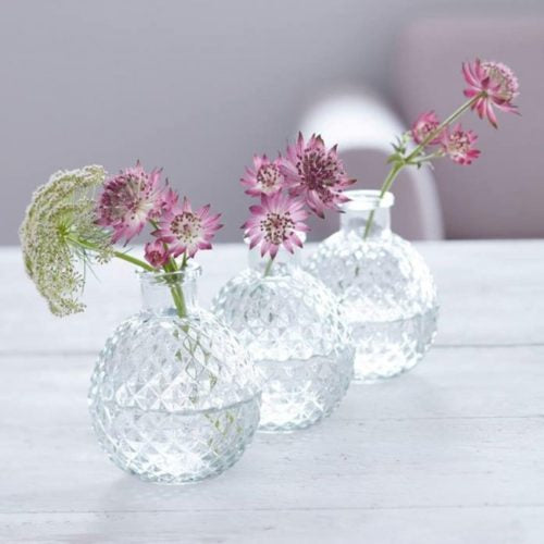 Faceted Glass Ball Vase