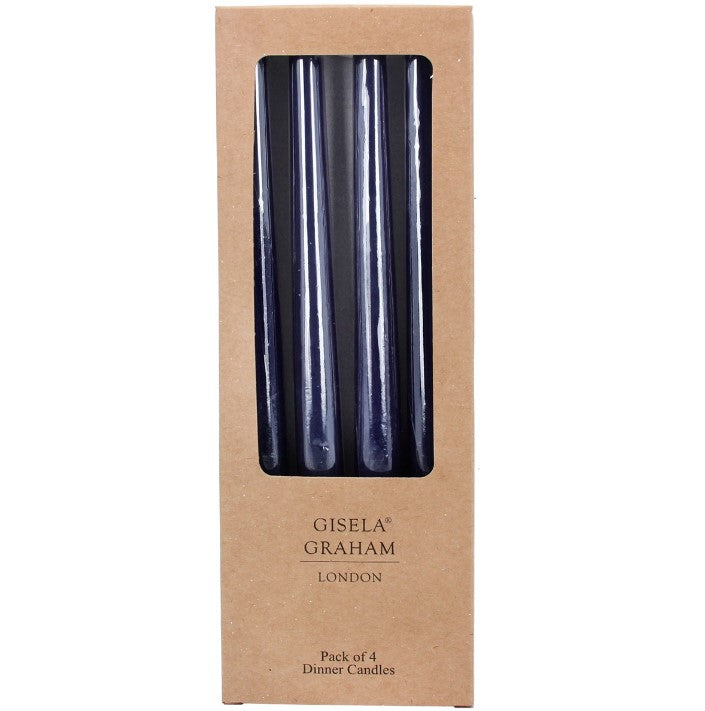 Navy Blue Dipped Wax Taper Candle, Pack/4