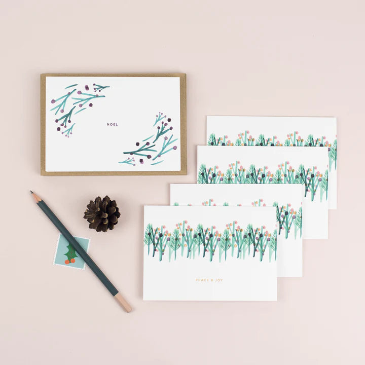 NOEL / Peace & Joy Christmas Card Pack (8 cards, 2 designs)
