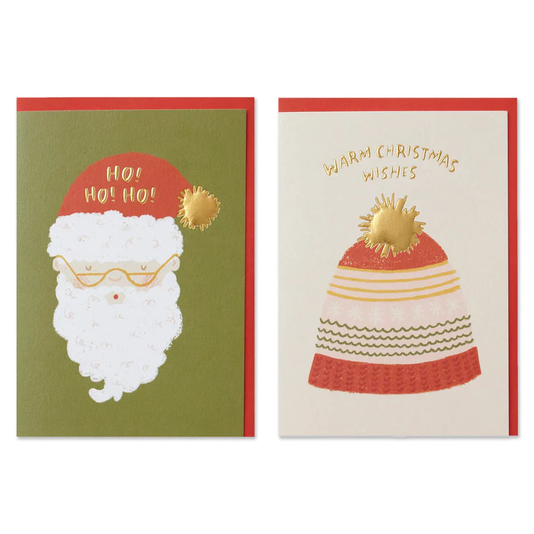 'Ho! Ho! Ho! & warm Christmas wishes' card set