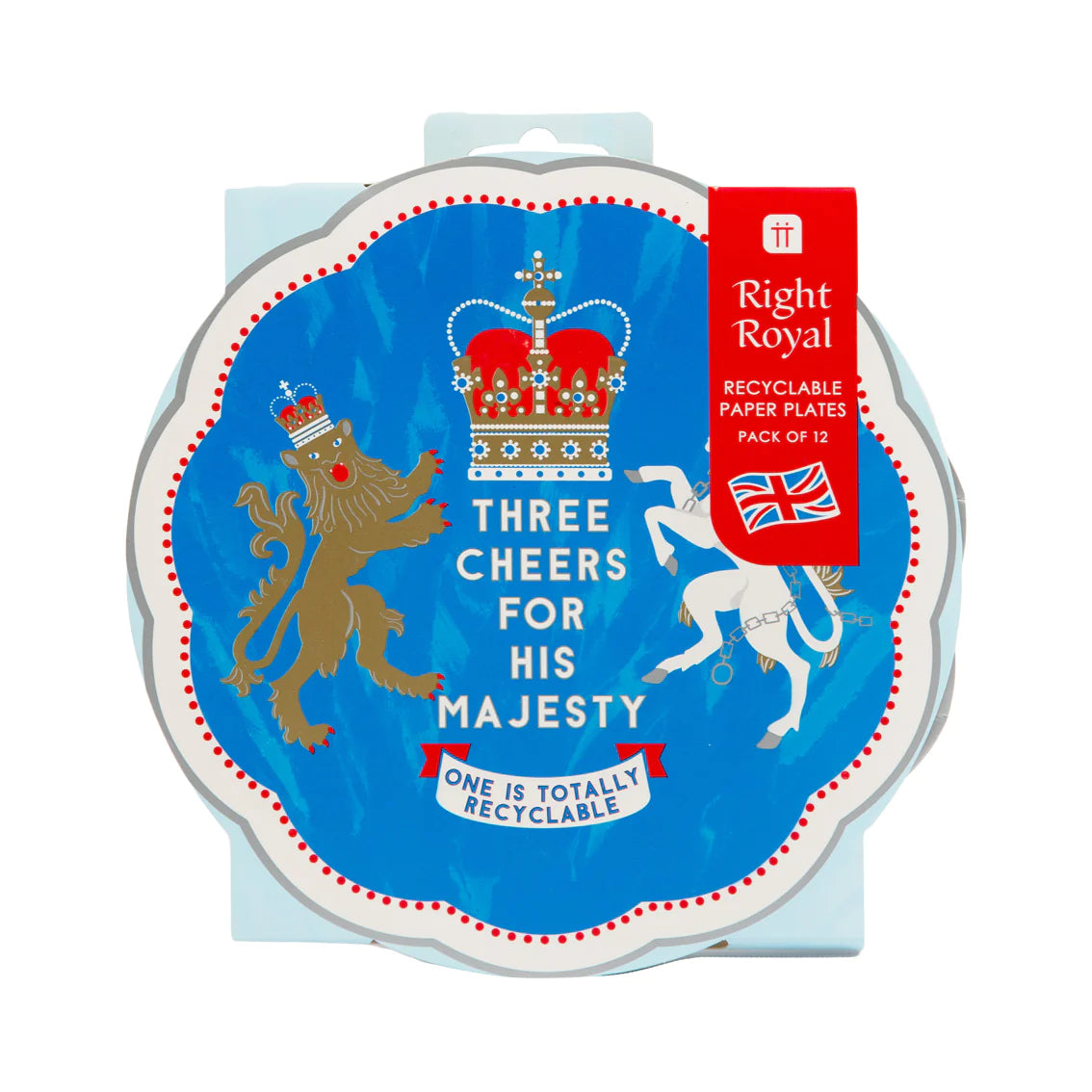 King Charles III Coronation Paper Plates - 12 Pack