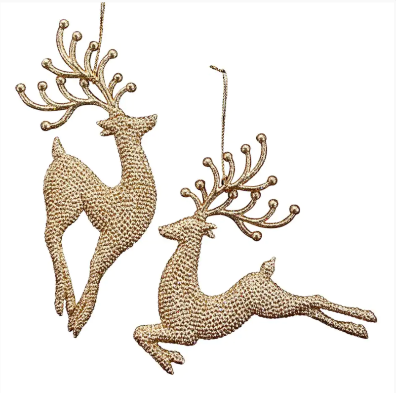 Glitter Reindeer Acrylic Hanging Decoration