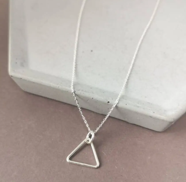 Silver Open Triangle Necklace by Ami Hallgarth