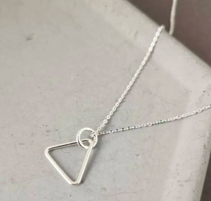 Silver Open Triangle Necklace by Ami Hallgarth