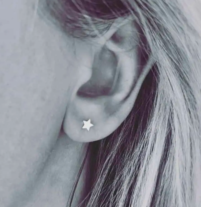 Tiny Silver Star Stud Earrings by Ami Hallgarth