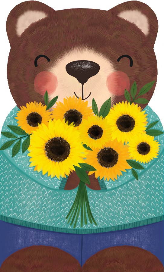 Sunflowers & Bear