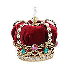 Jewelled Metal Crown/Red Velvet Tree Topper