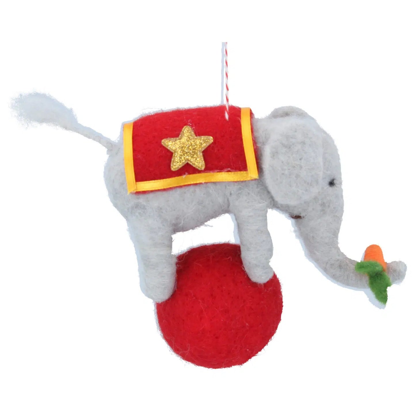 Mixed Wool Elephant on Ball decoration