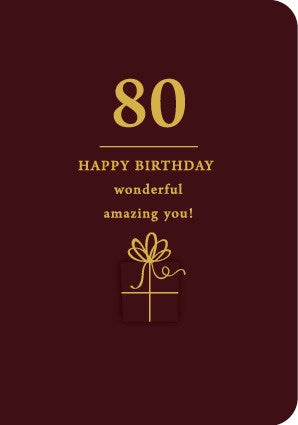 Happy Birthday 80 - Mulberry & Olive Card