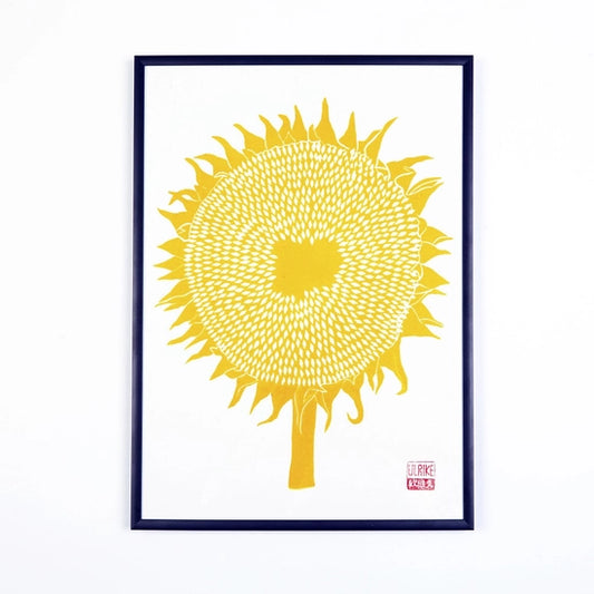 Sunflower Lino A3 Print
